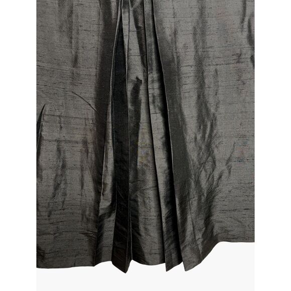 Ann Taylor Shantung Silk Bow Dress Sz 10 Black Strapless Zip Bow Party Cocktail - Picture 5 of 9